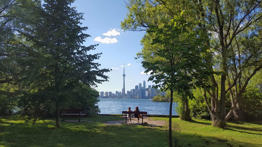 Skyline Torontos vom Toronto Island Park