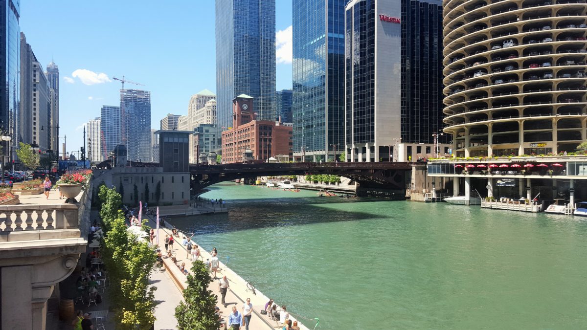 Chicago - Chicago River und Dearborn Street Bridge